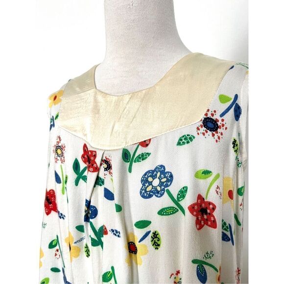 Girls 7/8 Floral Satin and Lace Sleeveless Dress - Picture 4 of 7